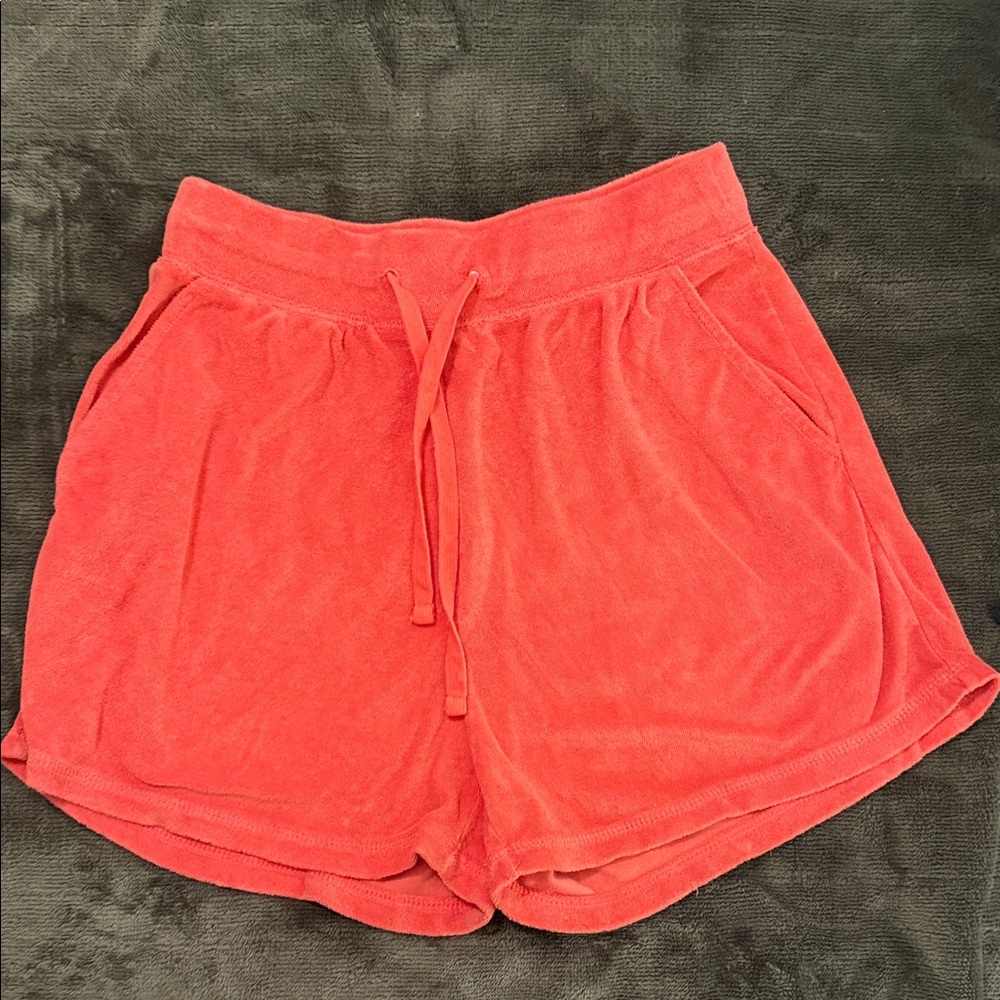 Old Navy Coral Terry Drawstring Athletic Shorts